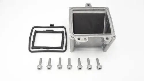 Mischadapter für Gebläse mit Montageschrauben und Dichtung. Geeignet für Anwendungen von Remeha im Leistungsbereich von 200 bis 300 kW.